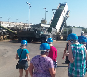 Students touring outside Del Monte plalnt
